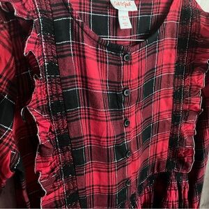 Cat &Jack Christmas black/red plaid dress